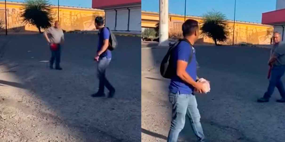 VIDEO. Sujeto se defiende con una piedra y noquea a su agresor 
