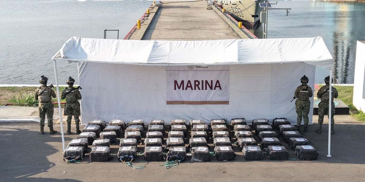Marina asegura 1.5 toneladas de narcóticos en Chiapas; hay cinco detenidos