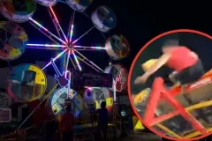 Así fue el momento en que una mujer SALIÓ VOLANDO de un juego mecánico