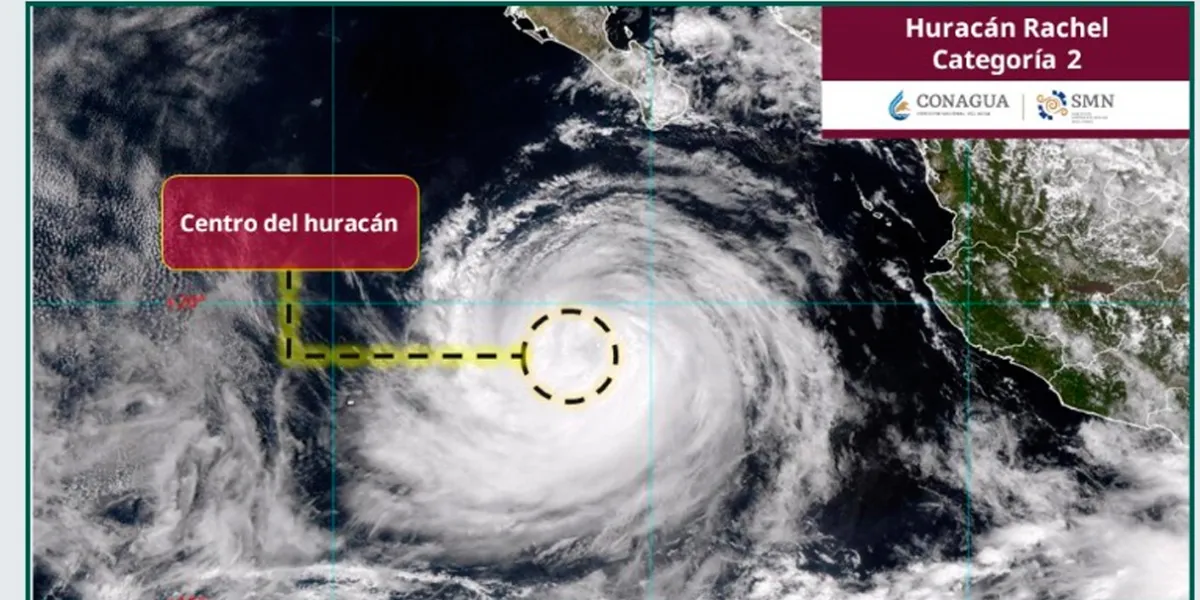 Huracán Rachel baja a categoría 2 y se aleja de costas mexicanas