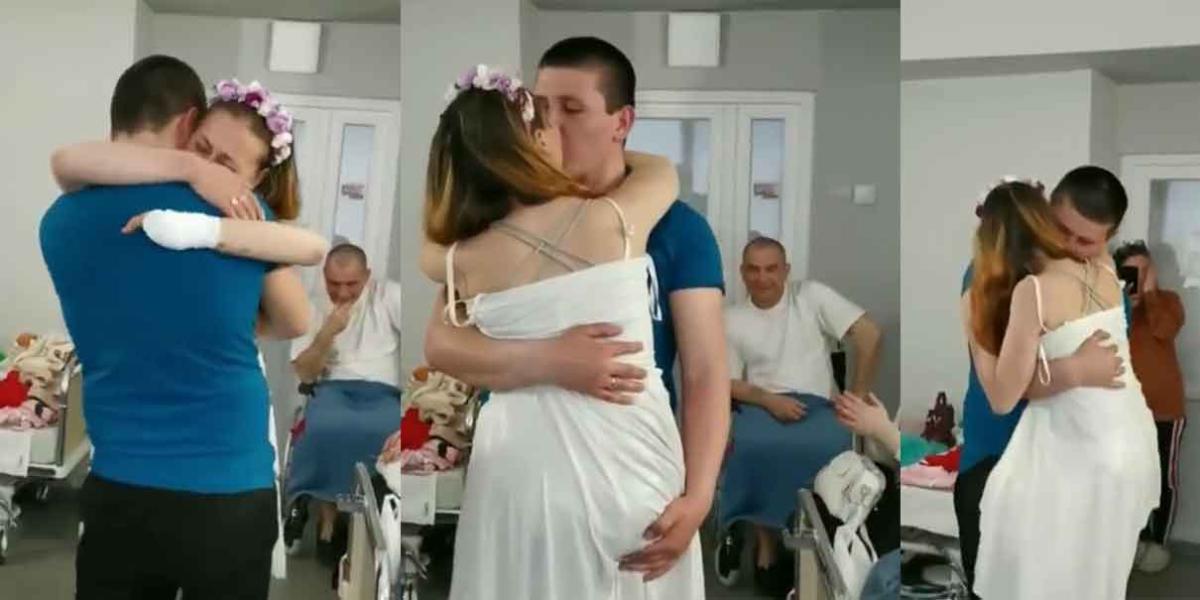 Enfermera ucraniana que perdió sus piernas, tiene conmovedor baile de bodas