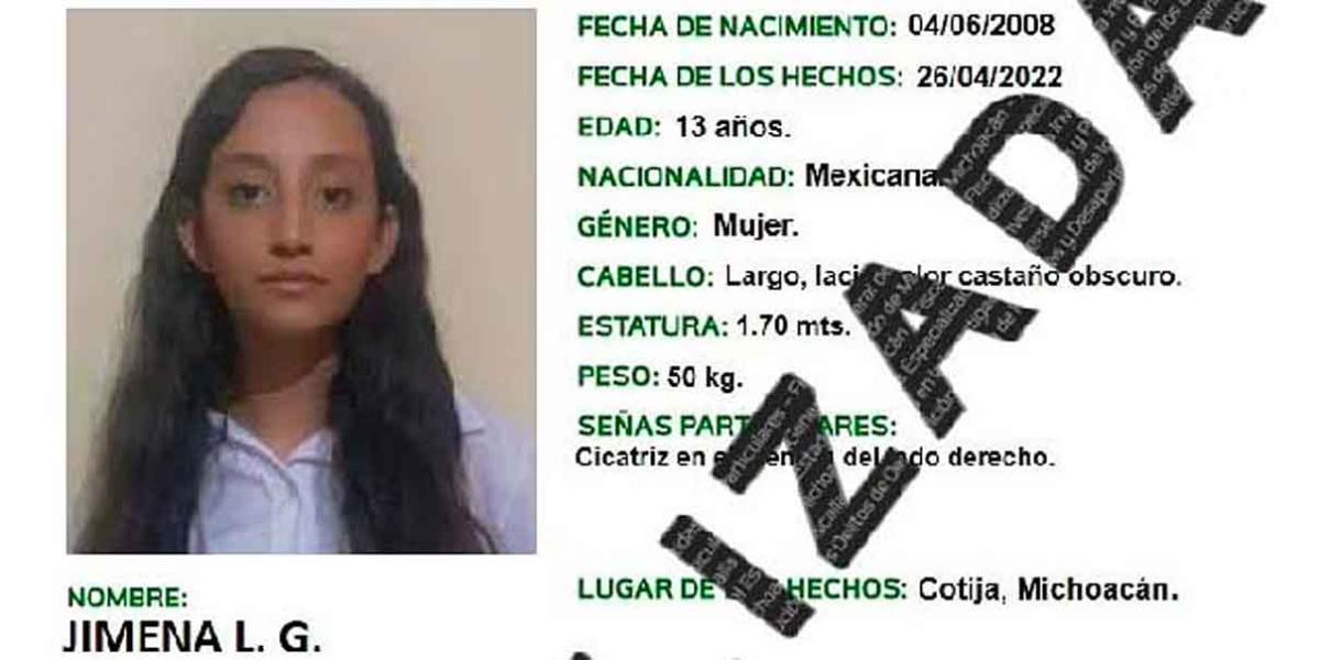 Localizan a menor desaparecida en Michoacán; se habría fugado con su novio