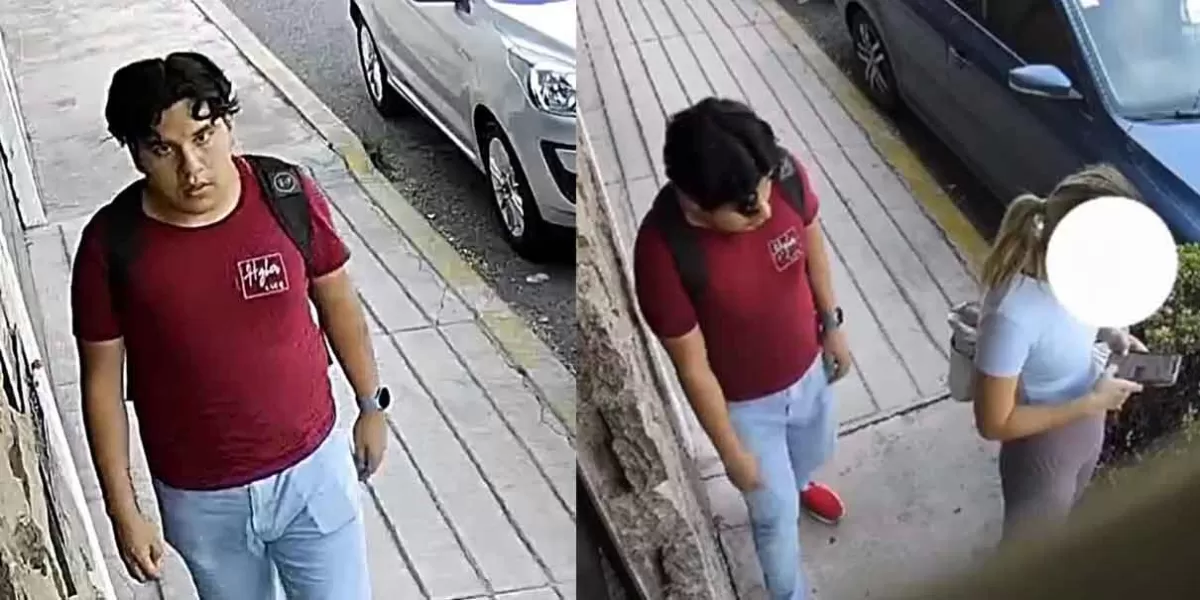 Captan en VIDEO a depravado NALGUEANDO a joven en Puebla