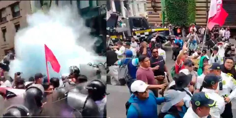 Policía impide avance del CNTE al Zócalo para evitar su plantón indefinido