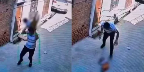 IMÁGENES SENSIBLES. Sujeto azota a menor contra el suelo una y otra vez hasta matarlo