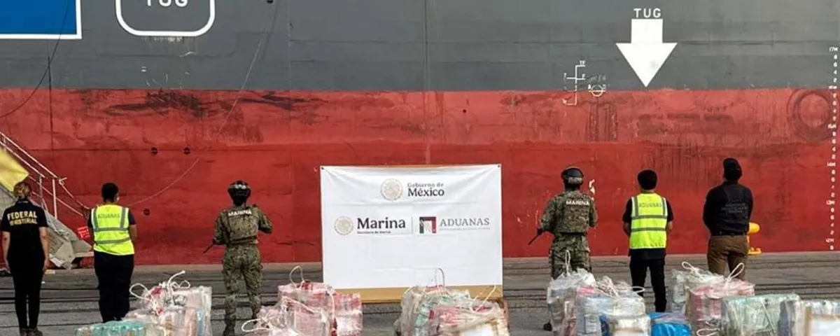 Aseguran más de una tonelada de cocaína en buque mercante en Lázaro Cárdenas, Michoacán